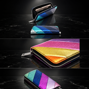 Metallic Striped Phone Wallet