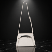 Metal-Frame Buckle Faux-Leather Top-Handle Bag