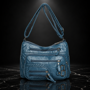 Multi Pockets Faux Leather Shoulder Bag