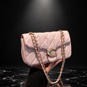 Rhombic Chain Crossbody Bag with Quilted Design