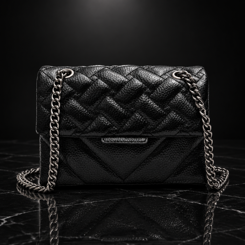 Quilted Metallic Flap Shoulder Bag