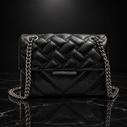 Quilted Metallic Flap Shoulder Bag