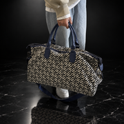 Letter-Print Oxford Carry-On Bag