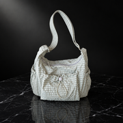 Plaid Drawstring Commuter Shoulder Bag