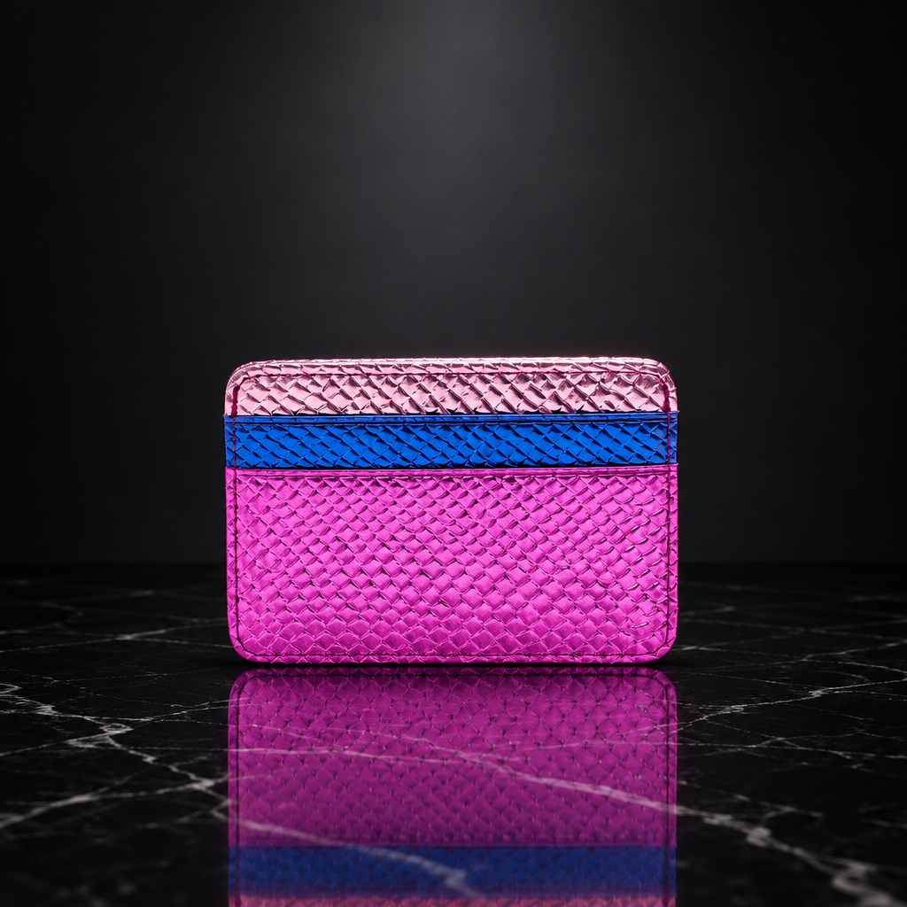Faux Leather Metallic RFID-Blocking Wallet
