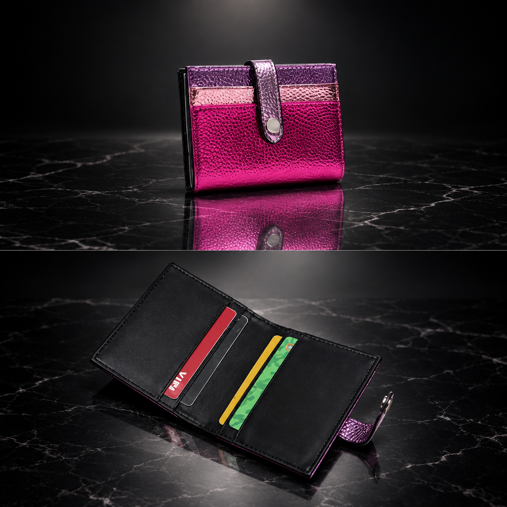 Metallic Fold Clip Wallet
