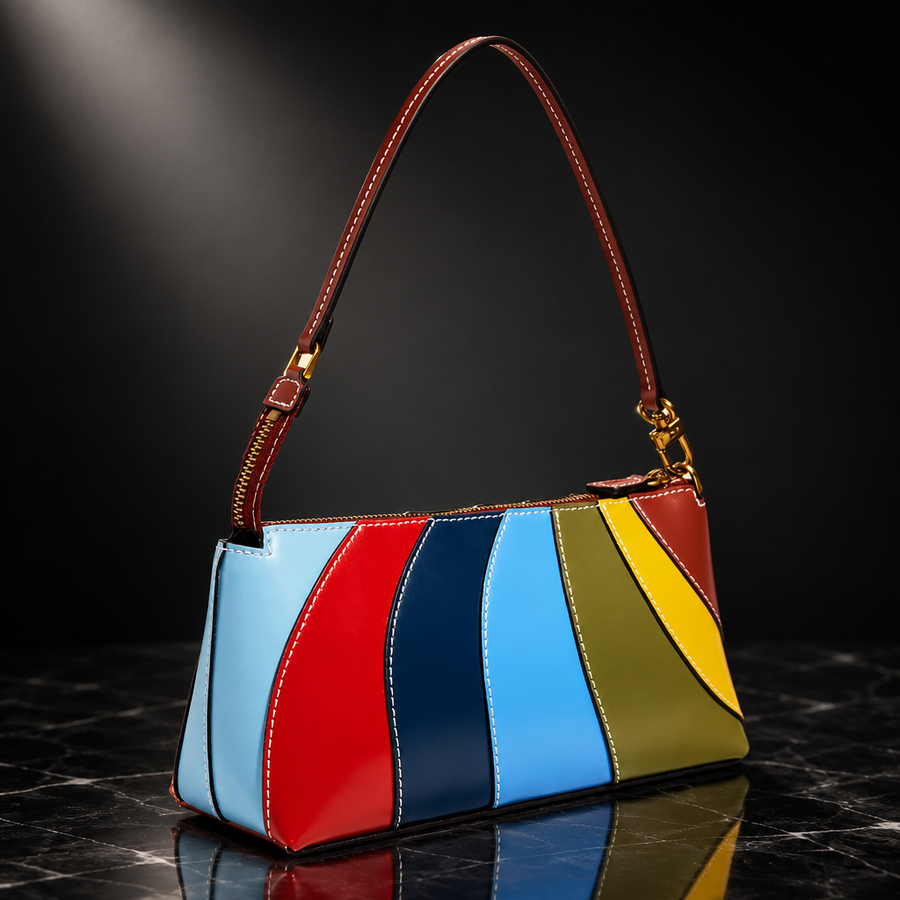 Rainbow Patchwork Mini Shoulder Bag
