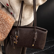 Tassel-Detail Vintage Faux-Leather Shoulder Bag