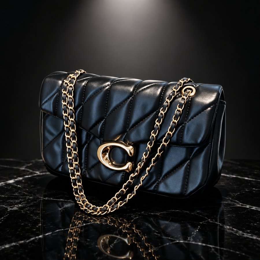 Rhombic Chain Crossbody Bag with Quilted Design