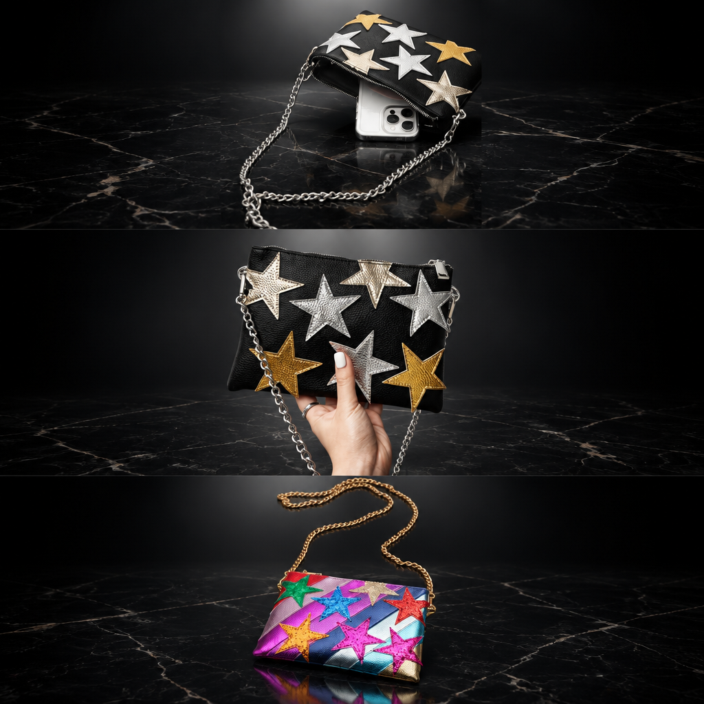 Starlight Stripe Chain Shoulder Bag