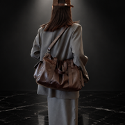 Retro Faux-Leather Tote with Adjustable Strap