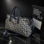 Letter-Print Oxford Carry-On Bag