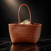 Weave Genuine Leather Hand Basket