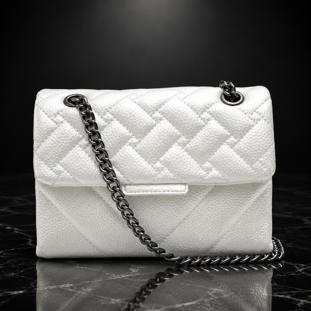 Quilted Metallic Flap Shoulder Bag