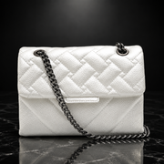 Quilted Metallic Flap Shoulder Bag