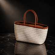 Weave Genuine Leather Hand Basket
