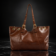 Wax Finish Faux-Leather Vintage Tote