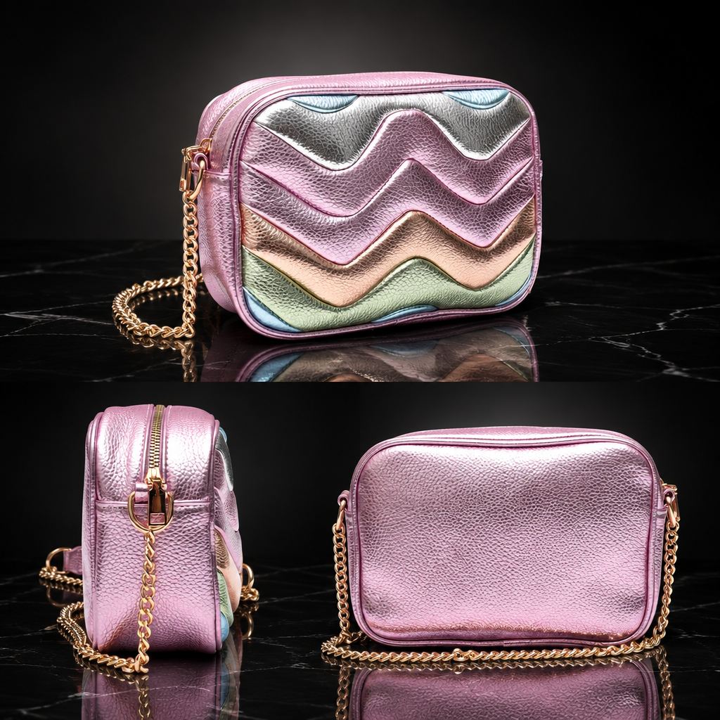 Retro Ripple-Stripe Crossbody