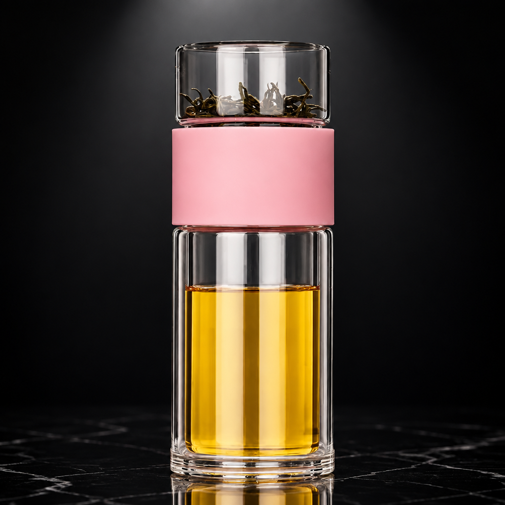 230ml Double-Wall Glass Travel Tea Mug