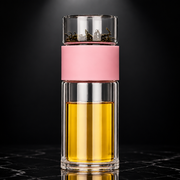 230ml Double-Wall Glass Travel Tea Mug