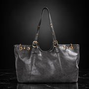 Wax Finish Faux-Leather Vintage Tote