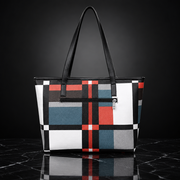 Plaid Print Large Capacity Tote Bag