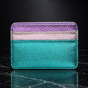 Faux Leather Metallic RFID-Blocking Wallet