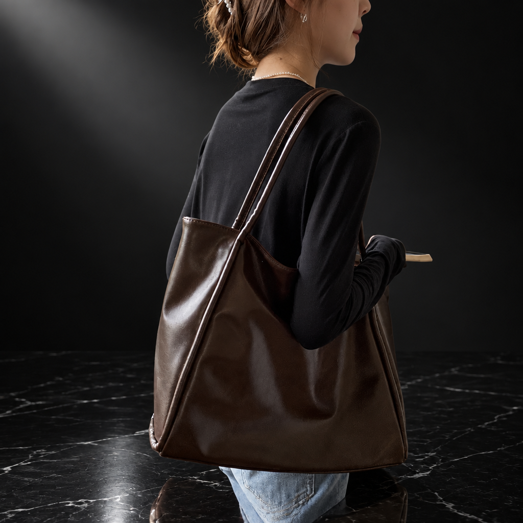 Open-Top Commuter Tote with Phone Pockets