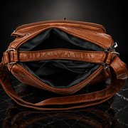 Multi Pockets Faux Leather Shoulder Bag