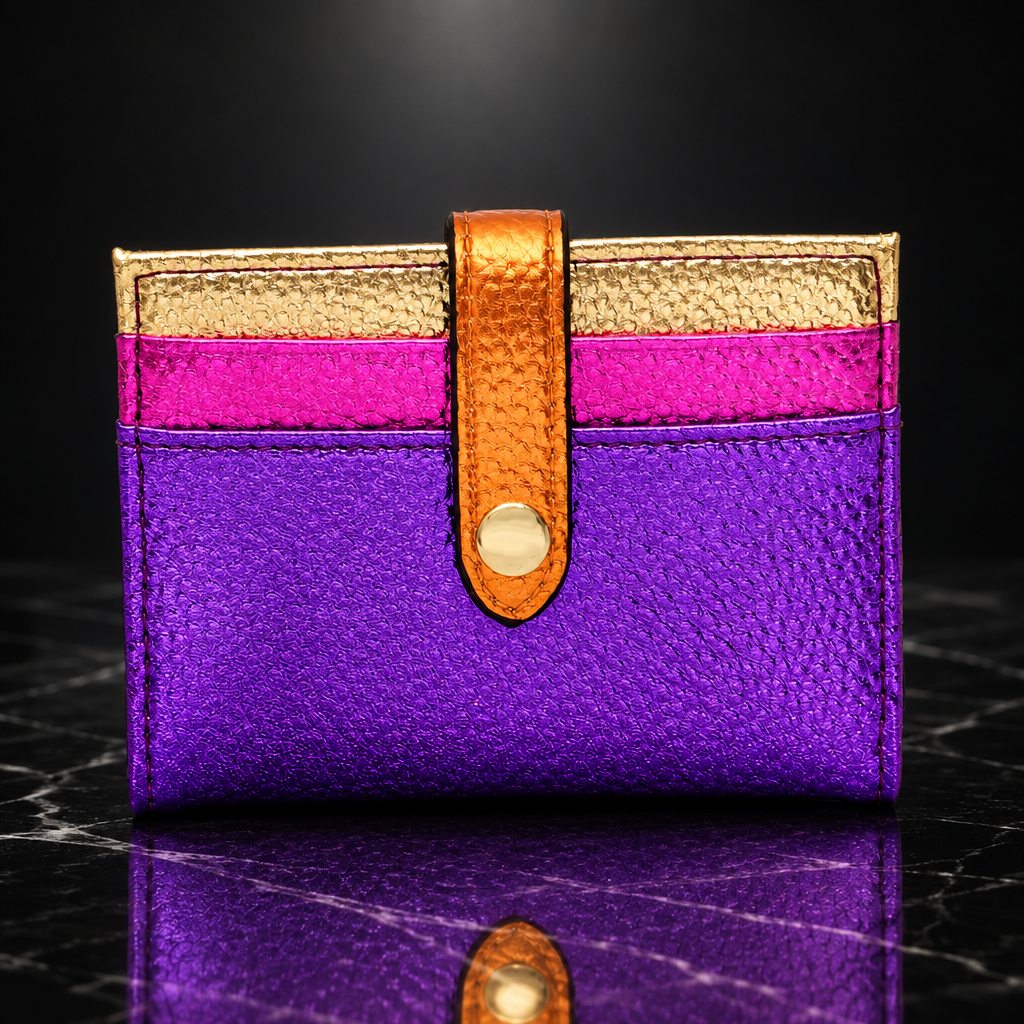 Metallic Fold Clip Wallet