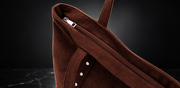 Rivet-Trim Faux-Suede Tote with Coin Purse