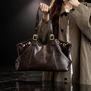 Wax Finish Faux-Leather Vintage Tote