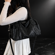 Ruched Bowling-Shape Vintage Tote