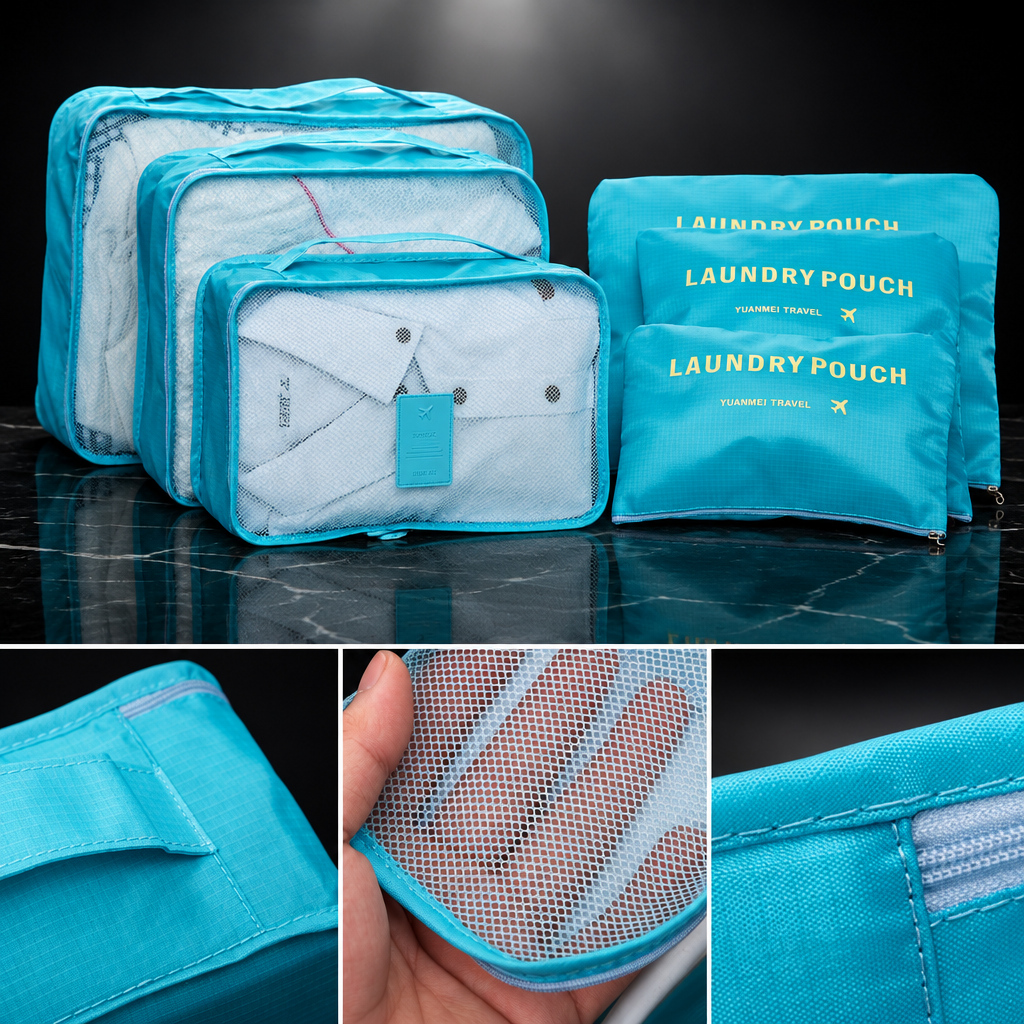 Double-Zipper Packing Cube Set, 6-Piece