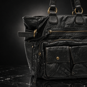 Vegan Leather Vintage Washed Tote Bag