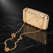 Gold Honeycomb Evening Minaudiere