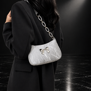 Bow Faux Leather Shoulder Bag