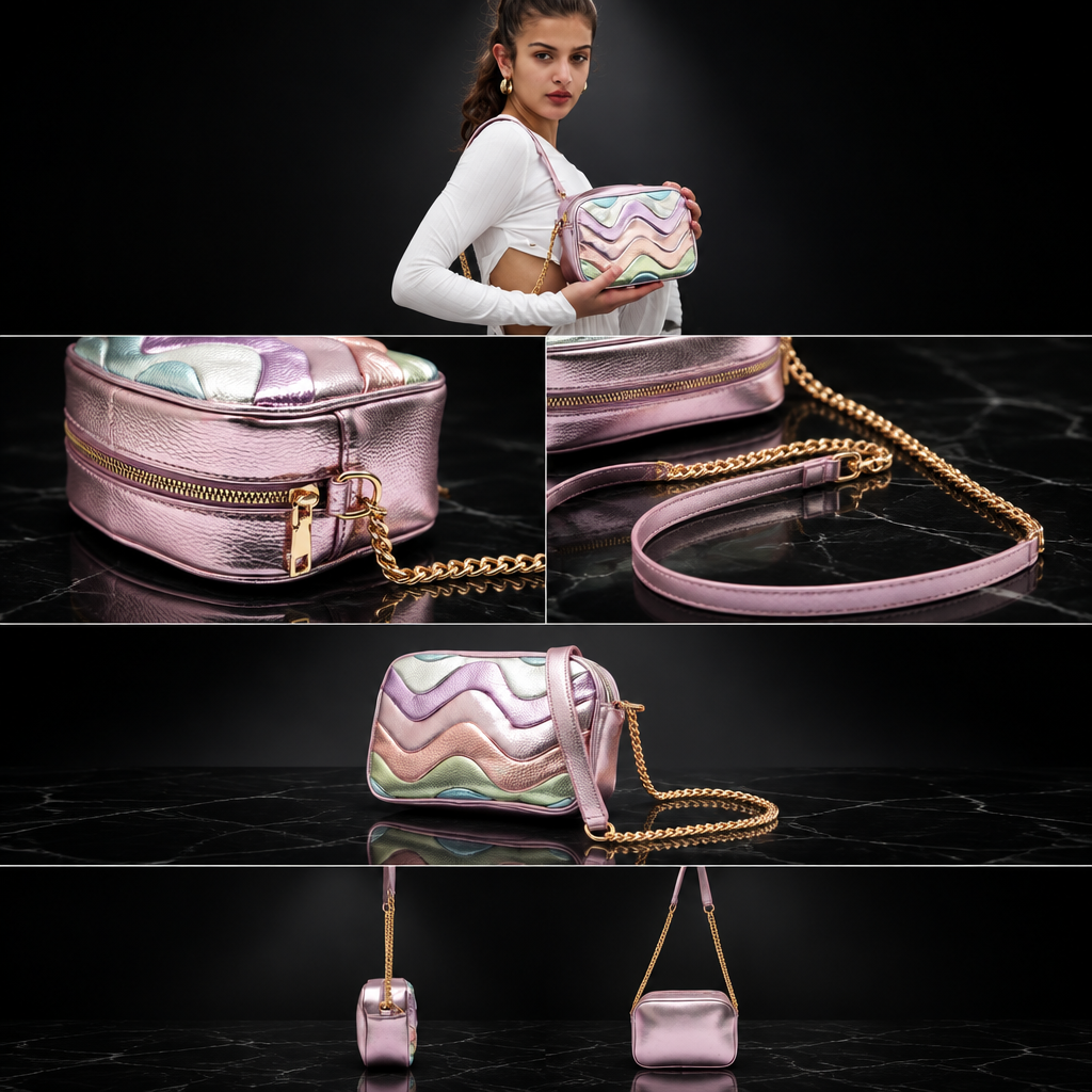 Retro Ripple-Stripe Crossbody
