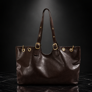 Wax Finish Faux-Leather Vintage Tote