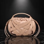 Faux-Leather Drawstring Handbag