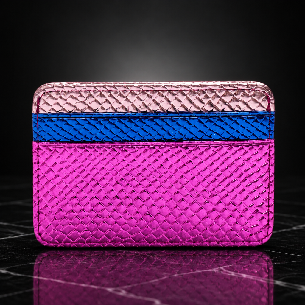Faux Leather Metallic RFID-Blocking Wallet