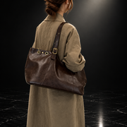 Wax Finish Faux-Leather Vintage Tote