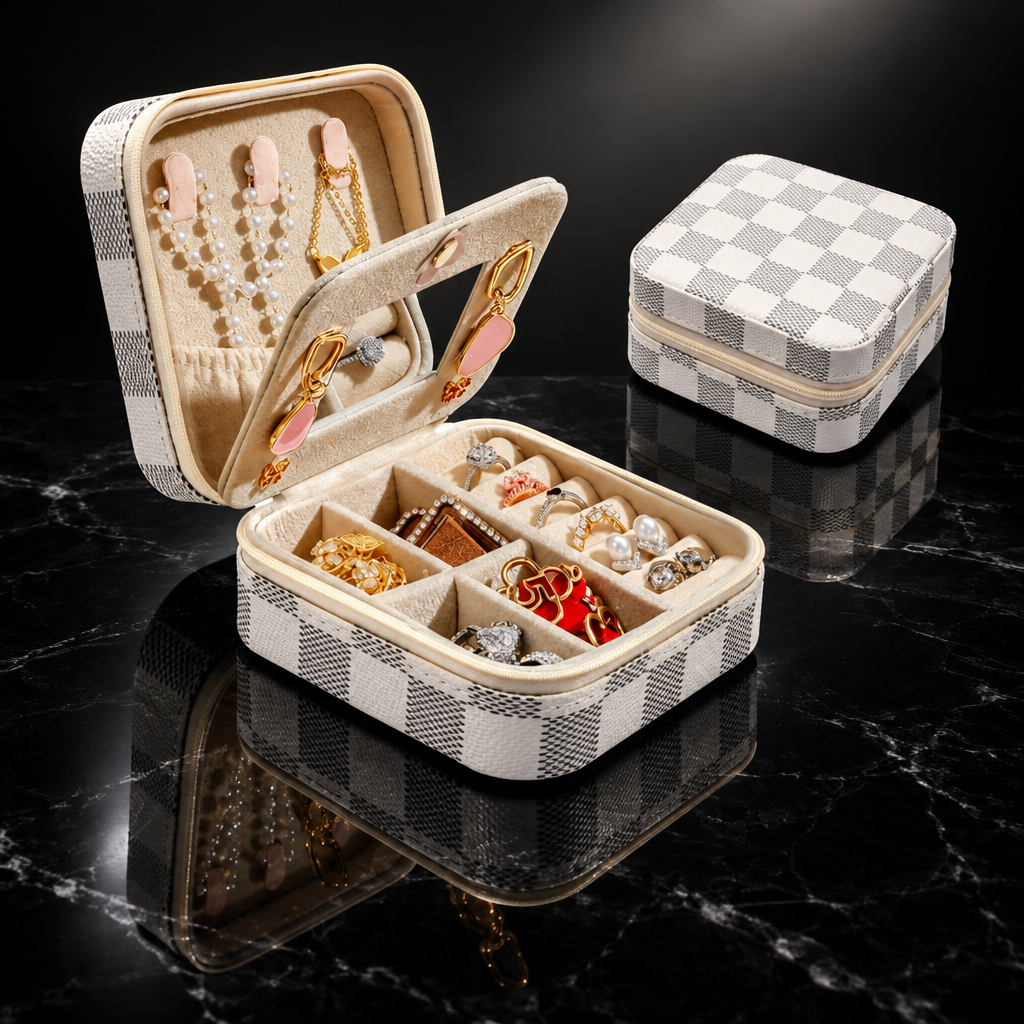 Portable Leather Jewelry Box