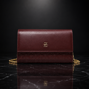 Faux Leather Chain-Strap Clutch Bag