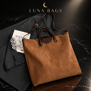 Faux Suede Vintage Tote Bag