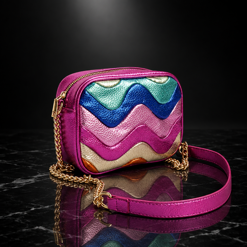 Retro Ripple-Stripe Crossbody
