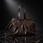 Retro Faux-Leather Tote with Adjustable Strap