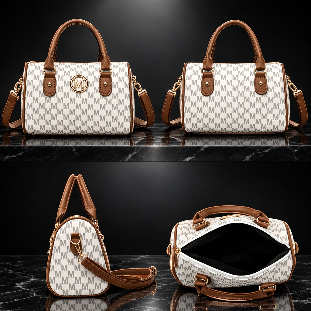Faux Leather Alphabet Crossbody Bag