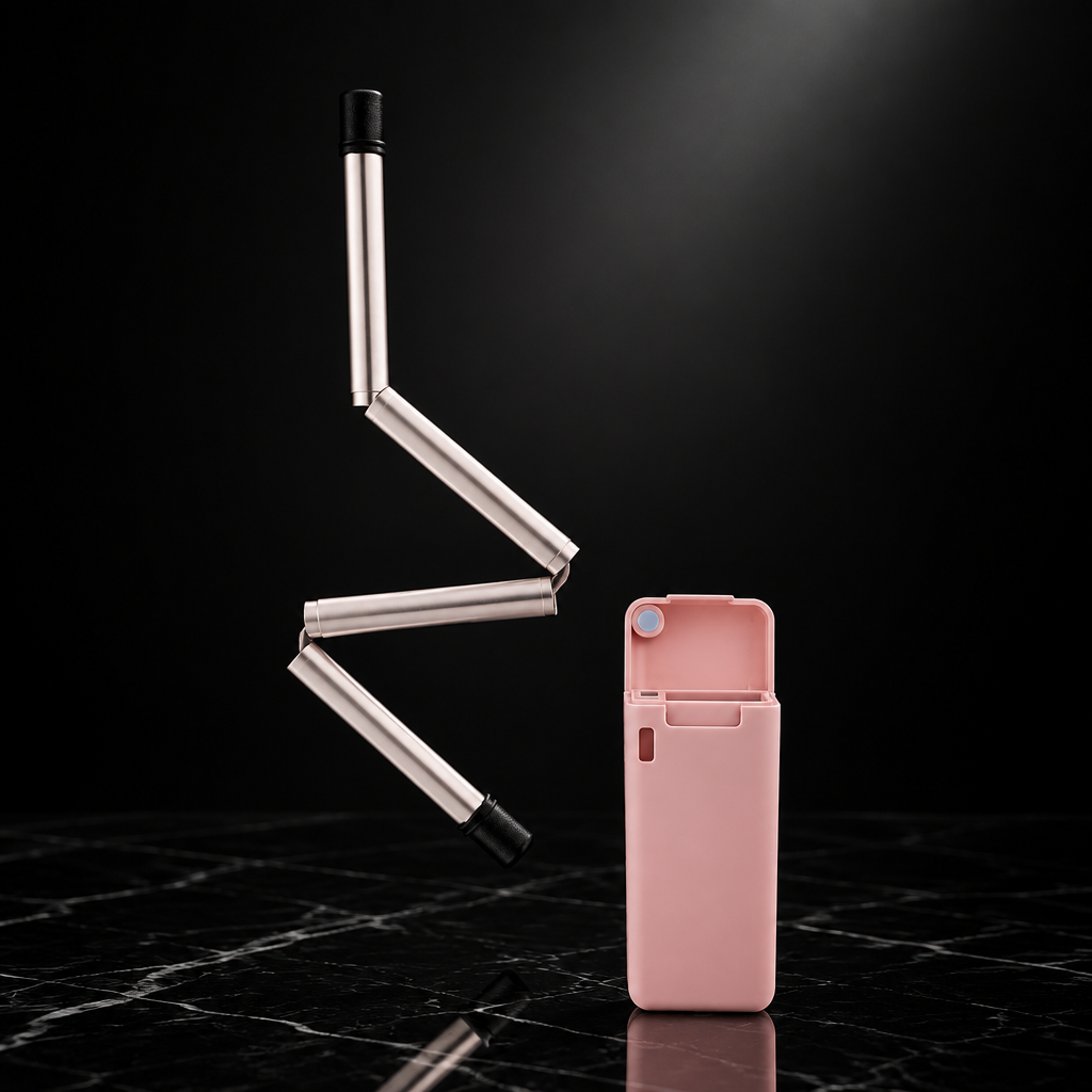Collapsible Stainless Steel Straw with Case