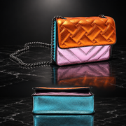 Metallic Patchwork Quilted Crossbody Bag